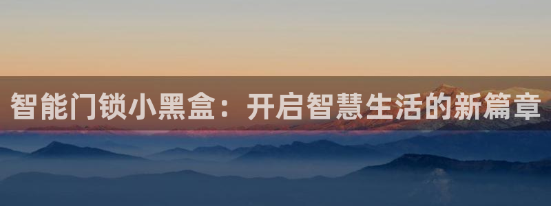 金年会最新官网：智能门锁小黑盒：开启智慧生活的新篇章