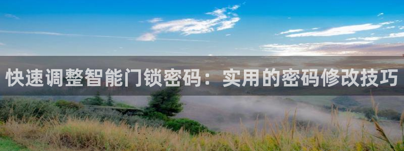金年会取款：快速调整智能门锁密码：实用的密码修改技巧