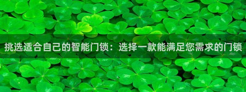 金年会金字招牌诚信至上：挑选适合自己的智能门锁：选择一款能满